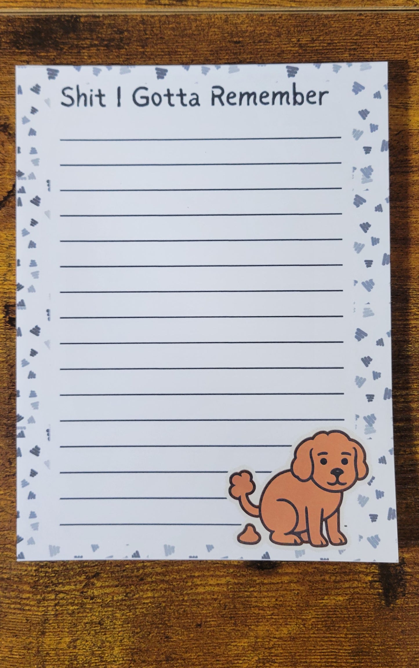 Shit I Gotta Remember Notepad – Funny Reminder List, 5x7 Tear‑Off Pad, Memory Aid for Busy Adults