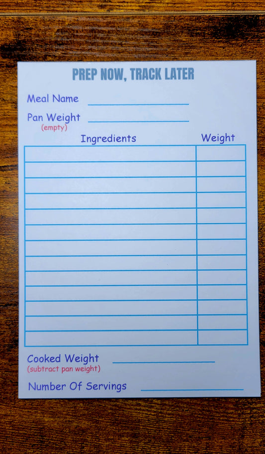 Food Logging Helper — Prep Now, Track Later Recipe Notepad